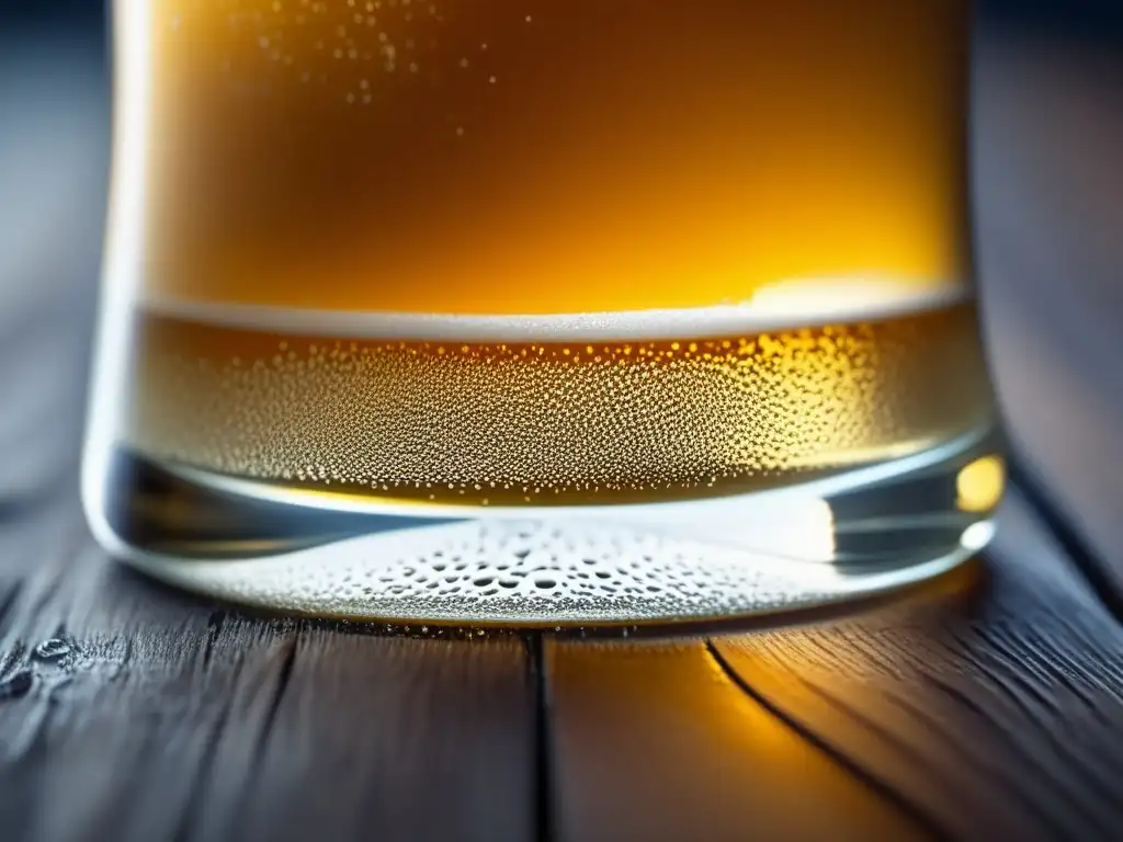 Cerveza dorada en vaso de vidrio Cerveza dorada y espumosa en vaso de vidrio, detalle y elegancia en la tradición y modernidad