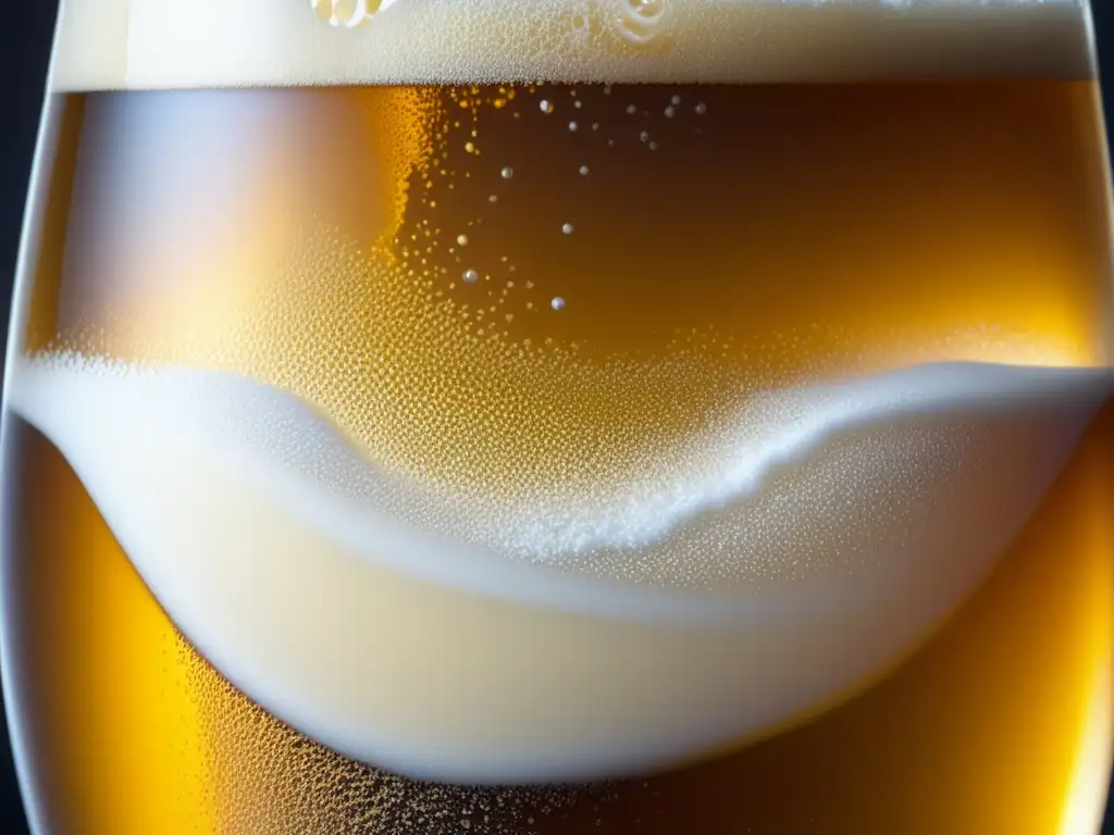 Cerveza dorada con burbujas ascendentes y condensación en el vidrio - La Química de la Cerveza