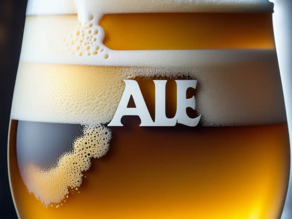 Cerveza dorada con espuma cremosa Cerveza Ale dorada con espuma y condensación en vaso