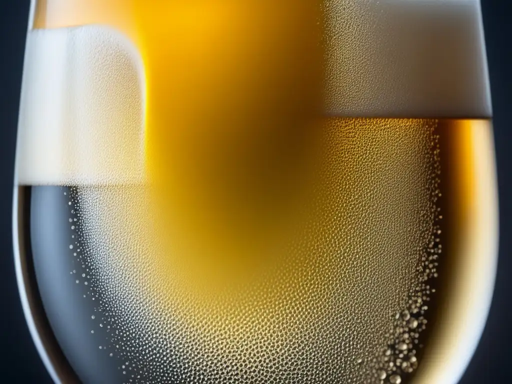 Cerveza dorada efervescente en vaso Cerveza dorada con burbujas y condensación en vaso - Certificaciones Nacionales