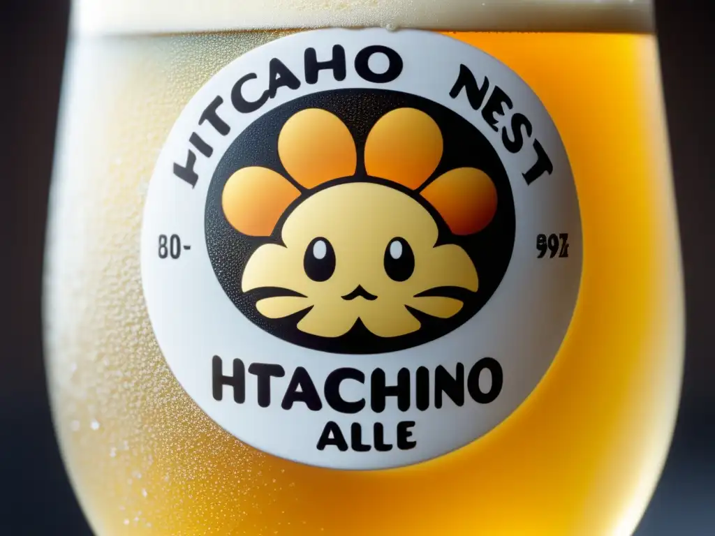 Cerveza Hitachino Nest White Ale en vaso, detalle ultra definido