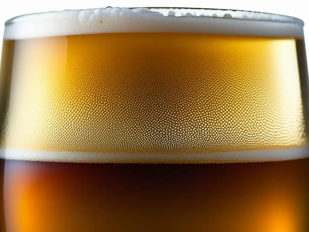 Cerveza Jopen Gruit: Detallada imagen de un vaso lleno con líquido ámbar y burbujas brillantes