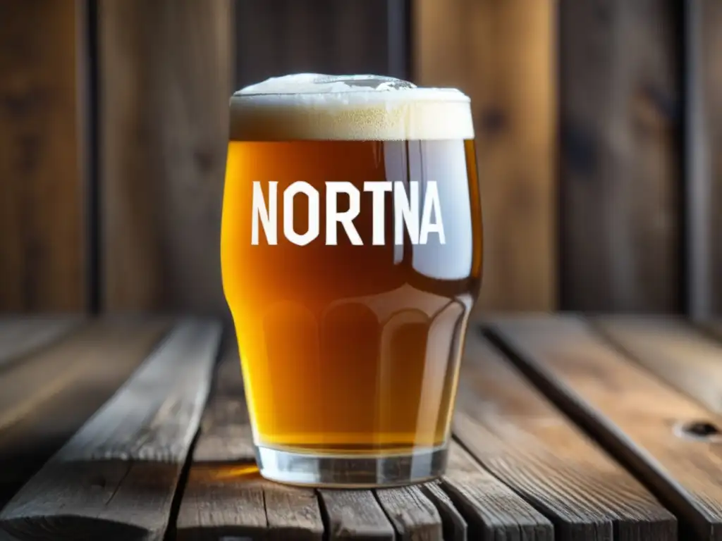 Cerveza Nortña Honey: vistosa imagen de cerveza dorada con espuma cremosa, rodeada de panal de miel y praderas uruguayas (110 caracteres)
