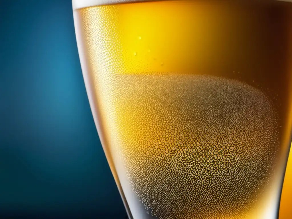 Cerveza Paceña: Elegante y refrescante Cerveza Paceña: copa helada con líquido dorado y burbujeante, condensación y burbujas resaltan su tradición y sabor