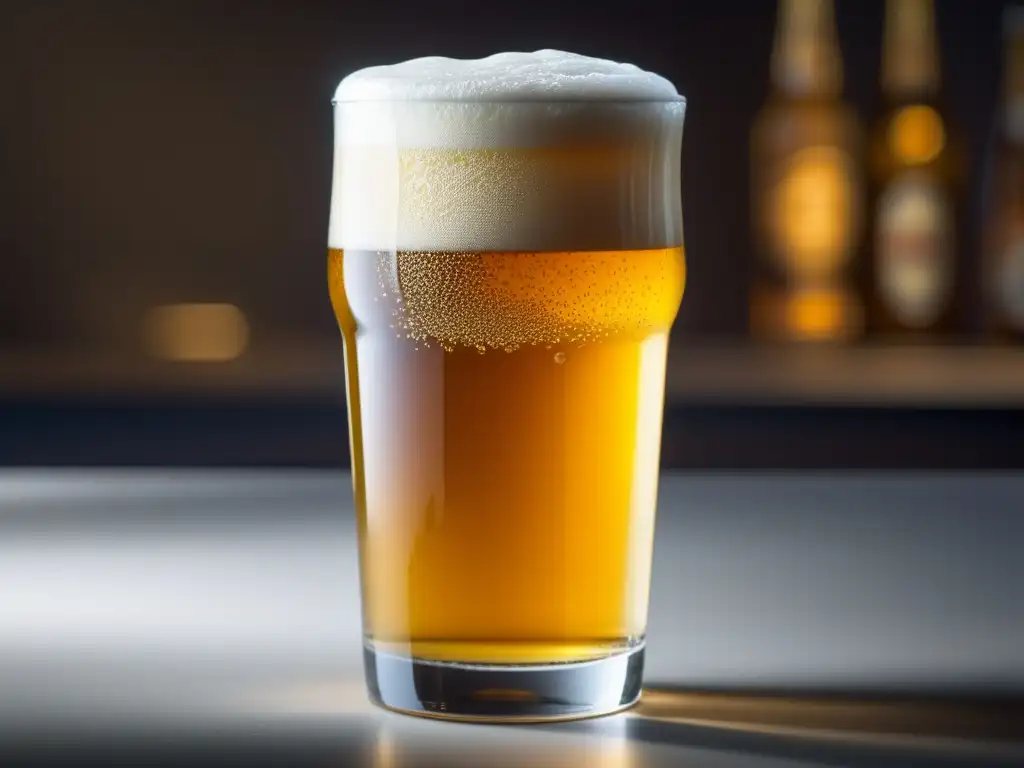 Cerveza Reissdorf Kölsch helada en vaso alto Cerveza Reissdorf Kölsch en vaso alto y estilizado, con burbujas y condensación, invita a disfrutar su exquisito sabor