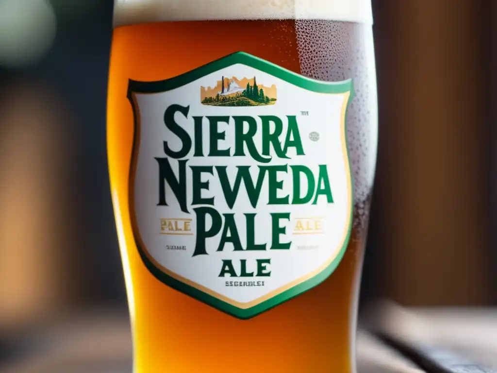 Cerveza Sierra Nevada Pale Ale Cerveza Sierra Nevada Pale Ale, color ámbar con burbujas y espuma blanca