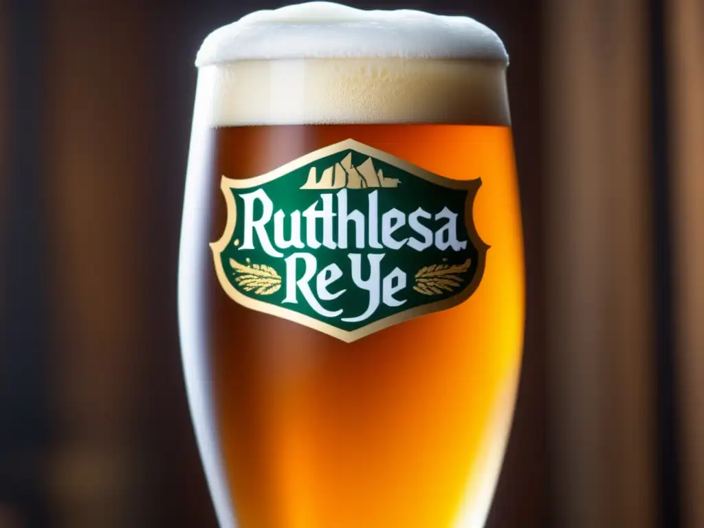 Cerveza artesanal dorada con burbujas Cerveza Sierra Nevada Ruthless Rye IPA - Rye Ale con tonos dorados y espuma blanca