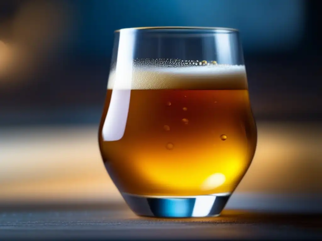 Cerveza ácida con burbujas y limón Detallada imagen de una cerveza ácida con vibrantes colores y texturas