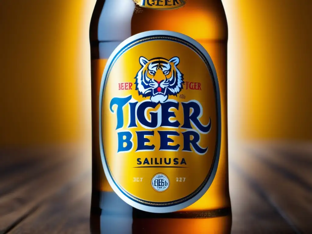 Cerveza Tiger: Refrescante y sofisticada Vaso de cerveza Tiger Beer, dorada y refrescante -