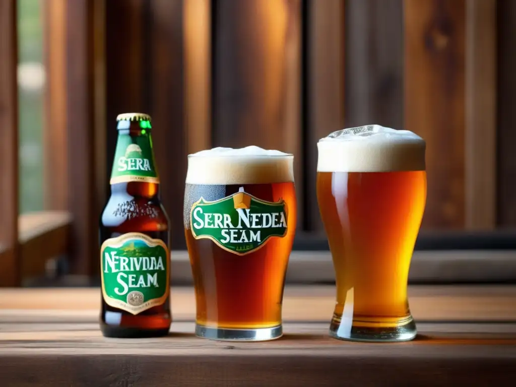 Cervezas artesanales en vaso de vidrio Cervezas artesanales Pale Ale en vaso de vidrio con detalle y textura profesional