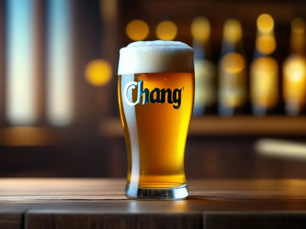 Cerveza Chang: Sabor, aroma y detalle en una imagen 8k