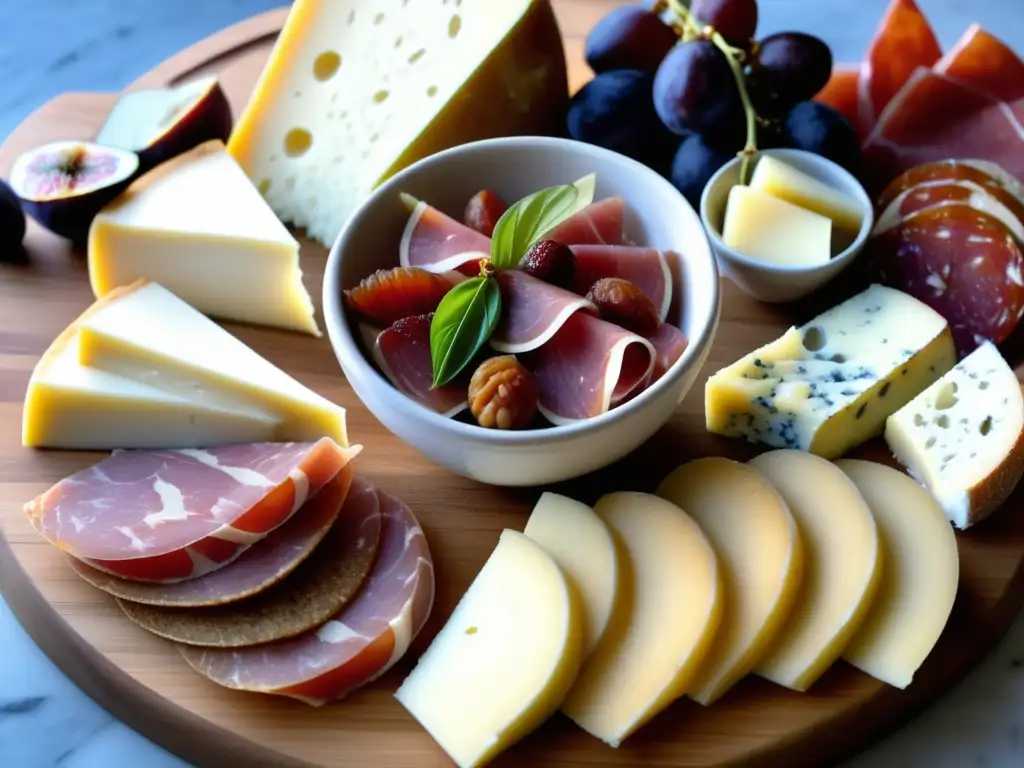 Tabla de embutidos y quesos italianos con higos frescos y uvas - Bares en Roma