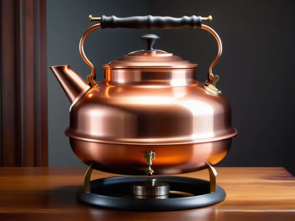 Kettle de cobre para decocción de cerveza Caldera de cobre para cocción decocción de cerveza, con detalles y artesanía tradicional, tonos cálidos y autenticidad