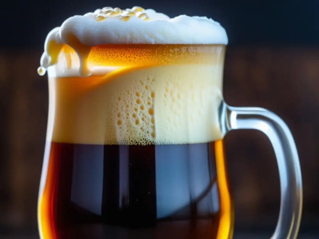 Cerveza U Fleků en jarra checa llena de espuma y color ámbar - Bares en Praga