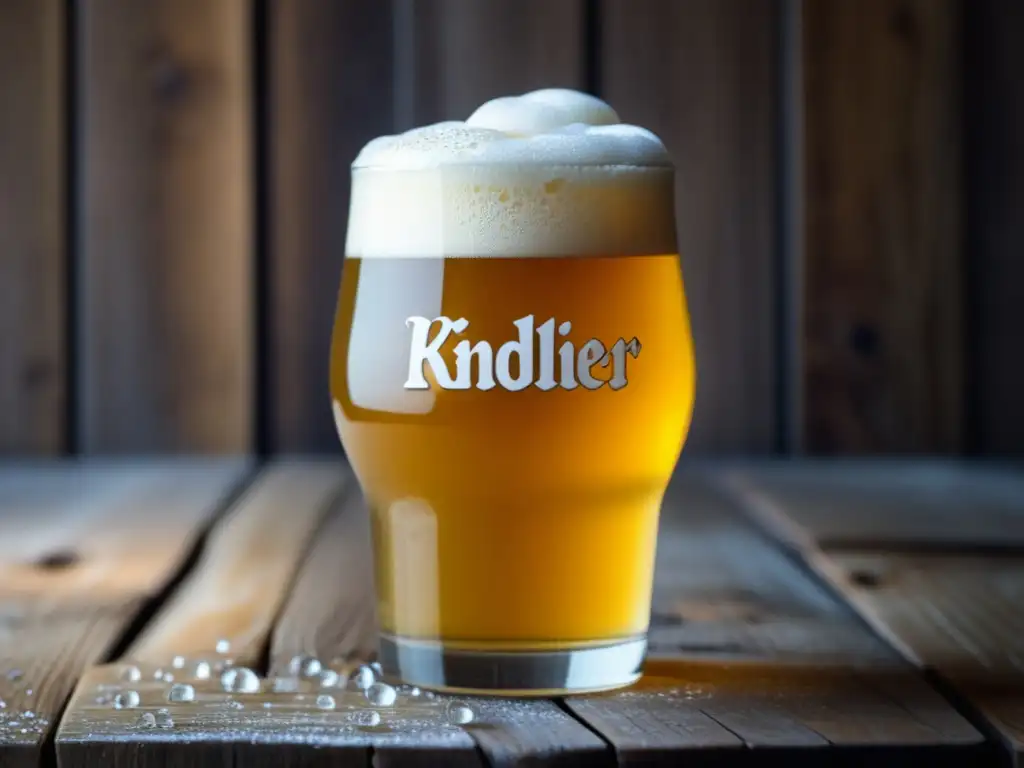 Cerveza Berliner Kindl Weisse con ingredientes frescos Cerveza Berliner Kindl Weisse con espuma blanca y ingredientes frescos -