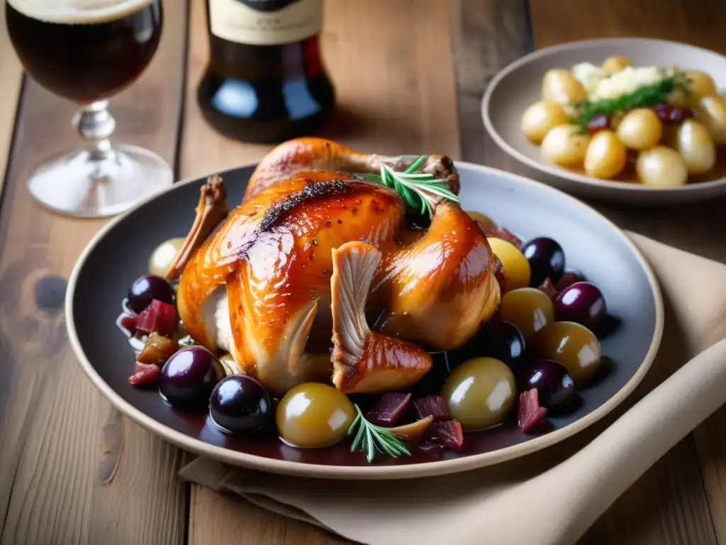 Delicioso Coq au Vin y cerveza artesanal Deliciosa comida tradicional de París, Coq au Vin, maridada con cerveza artesanal - Viajes a Francia