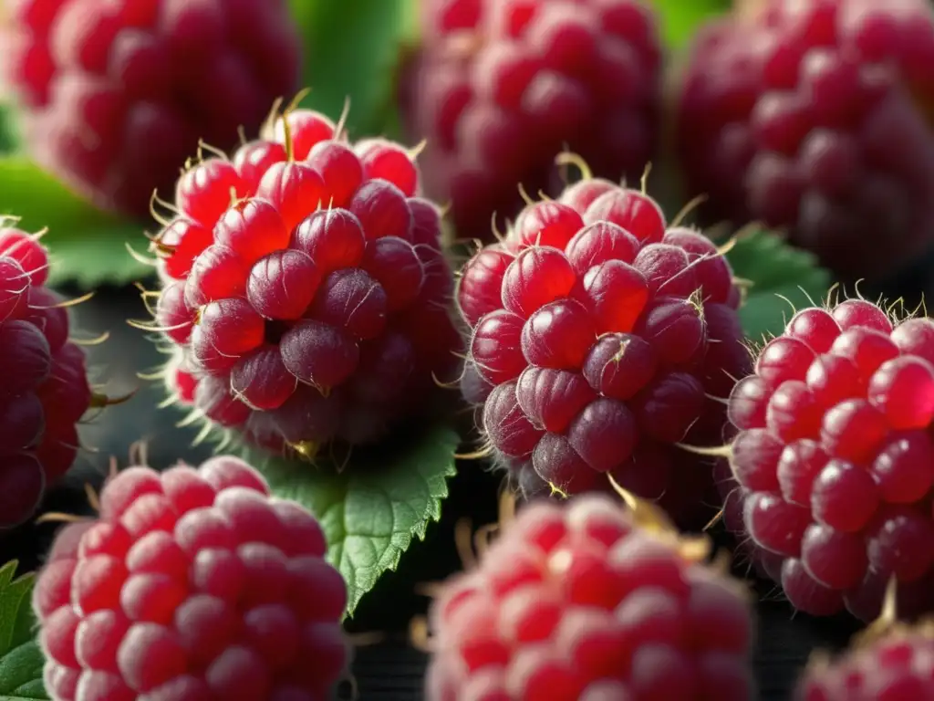Deliciosas frambuesas frescas en primer plano Deliciosas frambuesas en primer plano, resaltando colores y texturas, perfectas para la producción de Fruit Lambic