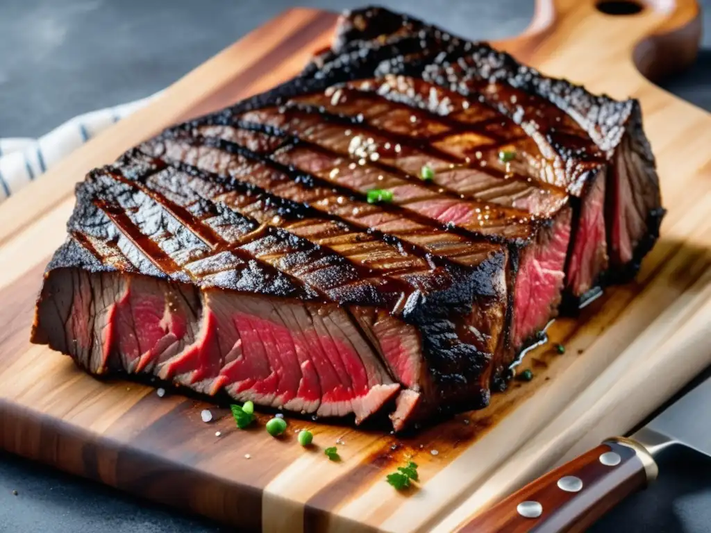 Deliciosa carne de porterhouse asada a la perfección con vegetales vibrantes - Porter y Carnes Rojas