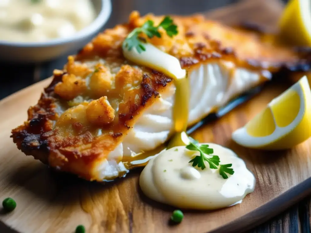 Delicioso pescado frito con cerveza Delicioso pescado rebozado con cerveza y lagers en el plato