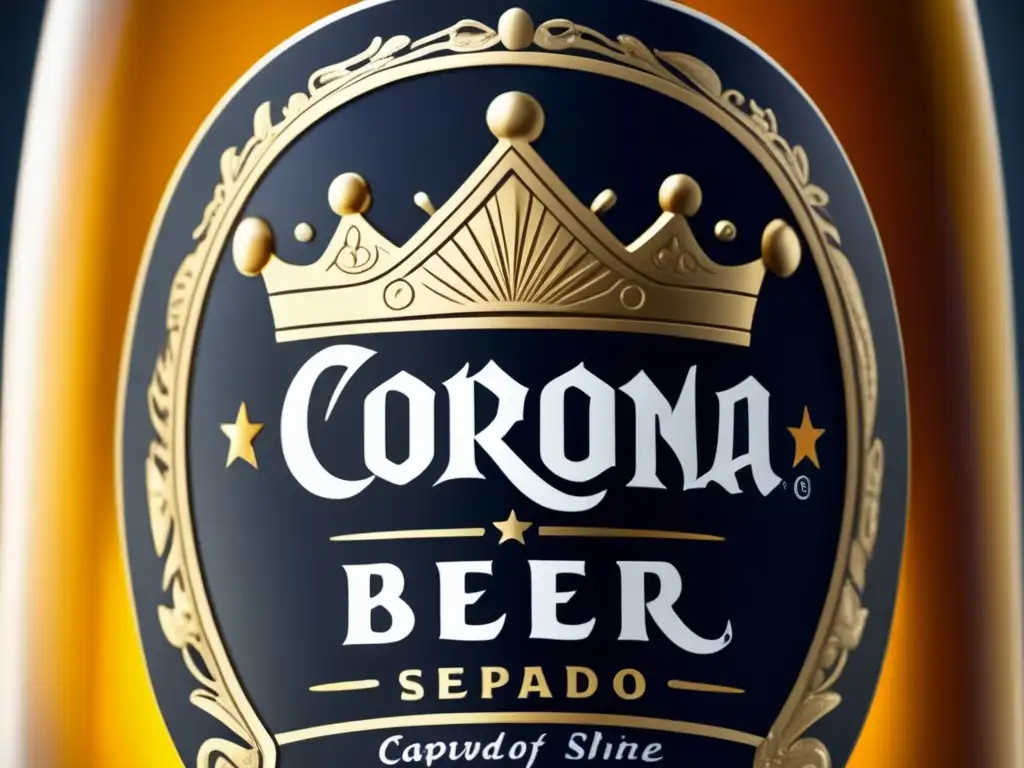 Detalle en alta definición de botella de cerveza sellada Ultradetalle de tapa y corona de una botella de cerveza sellada, resaltando la importancia de tapas y coronas en la calidad y frescura de la cerveza