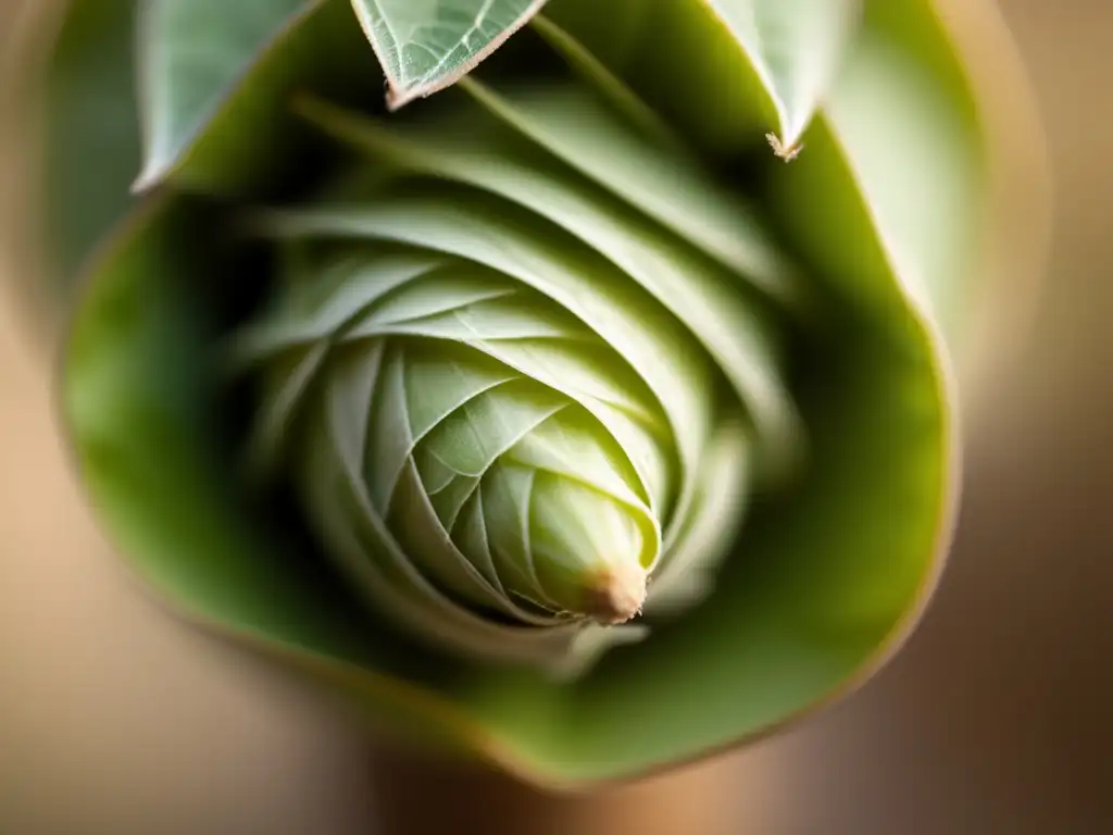Detalles intrincados de un cono de lúpulo Una impresionante imagen detalla el lúpulo, resaltando sus delicados detalles y colores sutiles
