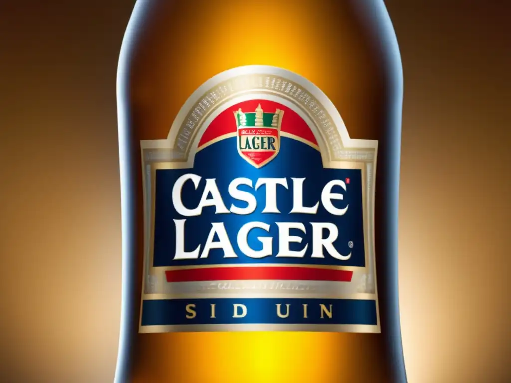 Botella de cerveza Castle Lager: Tradición y detalle en la industria cervecera sudafricana