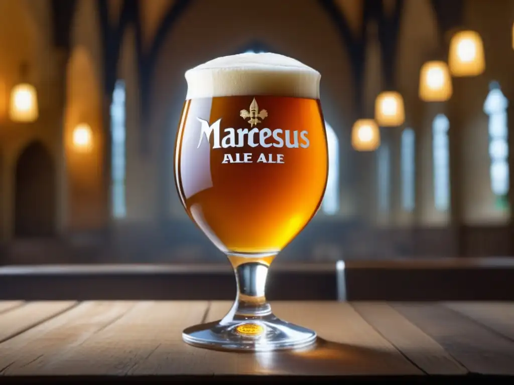 Cerveza Maredsous 10: una imagen ultradetallada resalta la estética rica de esta Abbey Ale
