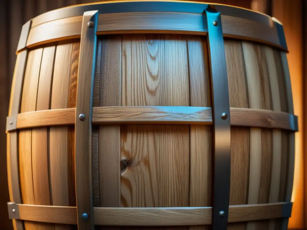 Barril de madera con cerveza: detalle Barril de madera con cerveza, gran detalle de texturas y técnica de madera