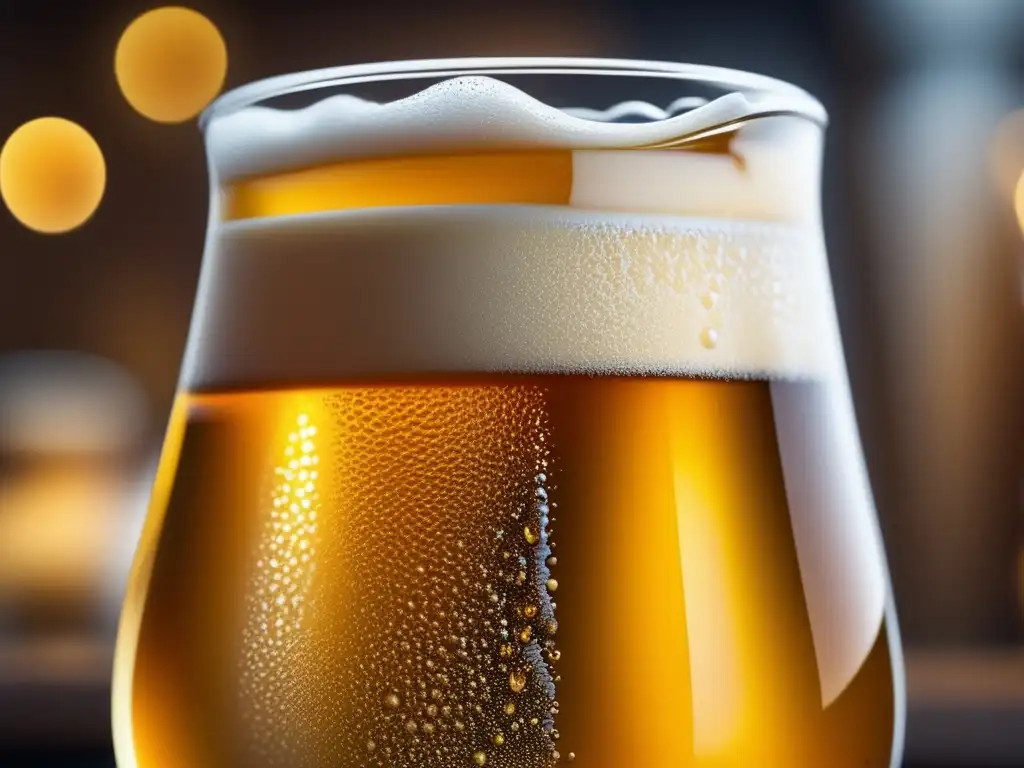 Cerveza artesanal dorada con burbujas y espuma - Asociación Cervecera Argentina