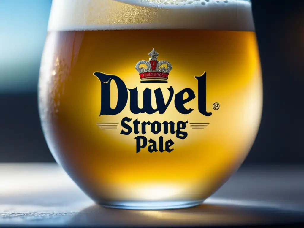 Cerveza Duvel Strong Pale Ale refrescante Cerveza Duvel Strong Pale Ale con condensación y detalles elegantes