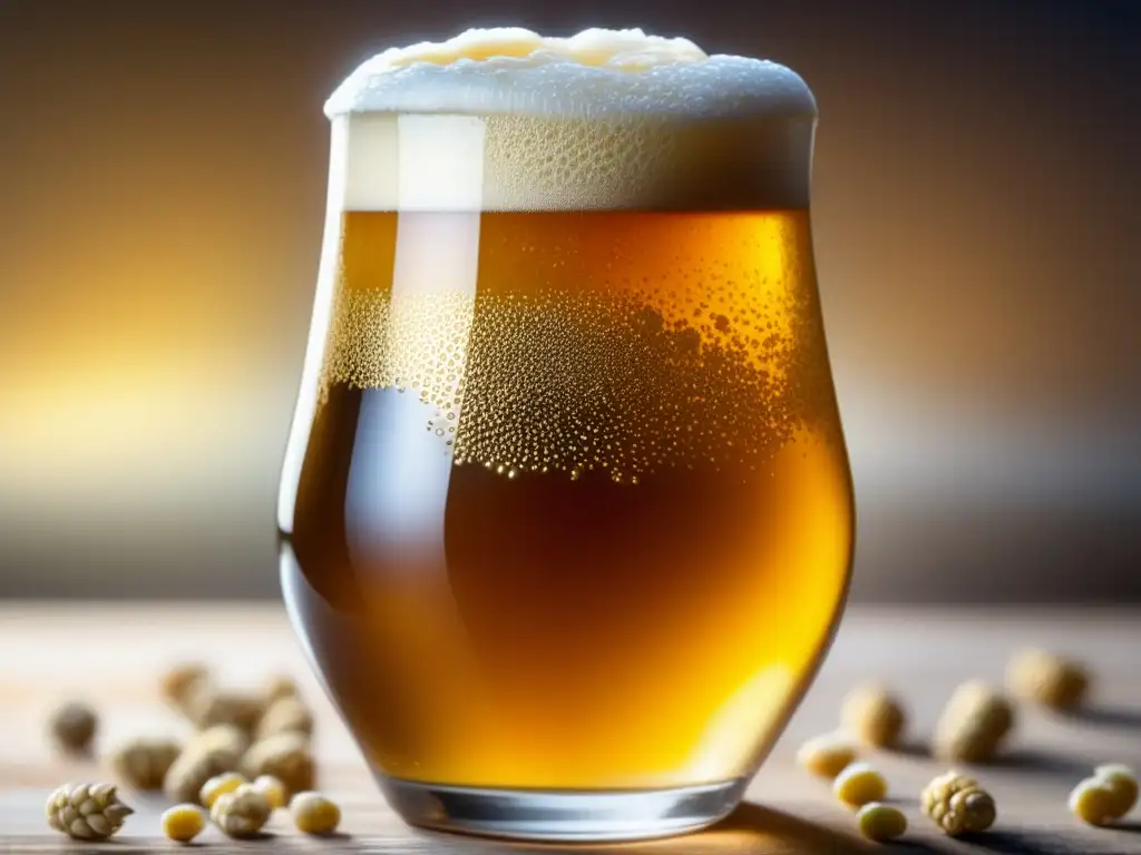 Cerveza artesanal dorada con espuma cremosa Cerveza artesanal dorada con espuma cremosa y burbujas brillantes - Cursos Online Certificados