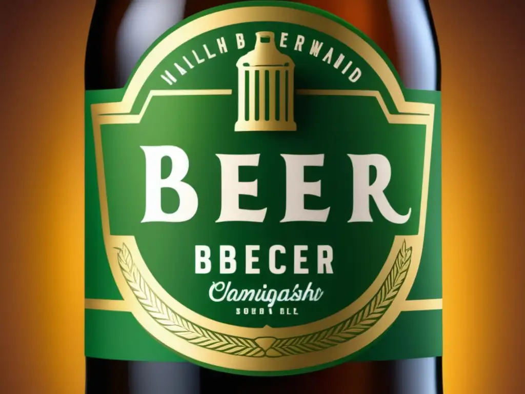 Etiqueta de botella de cerveza con detalles, diseño profesional y colores vibrantes - Aspectos de la etiqueta