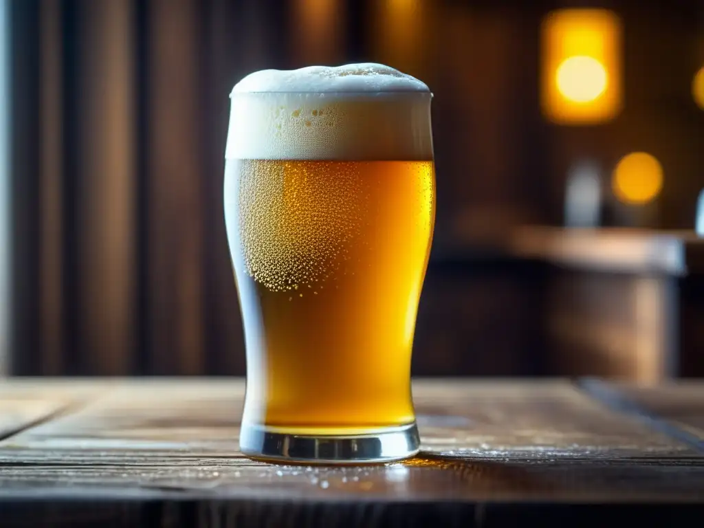 Cerveza dorada con espuma, sabores del mundo