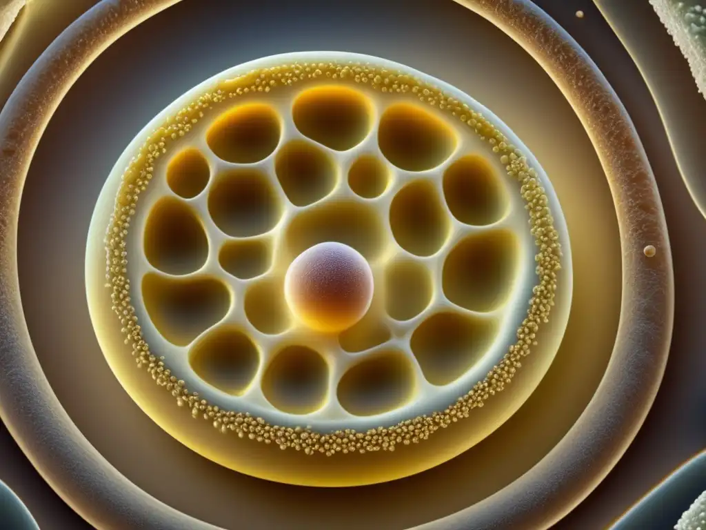 Detalle de fermentación en célula de levadura