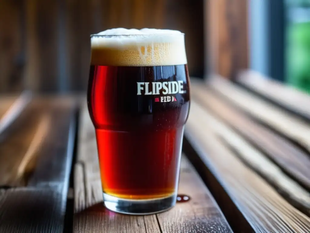 Cerveza Red IPA con vibrante color rojizo y espuma blanca -