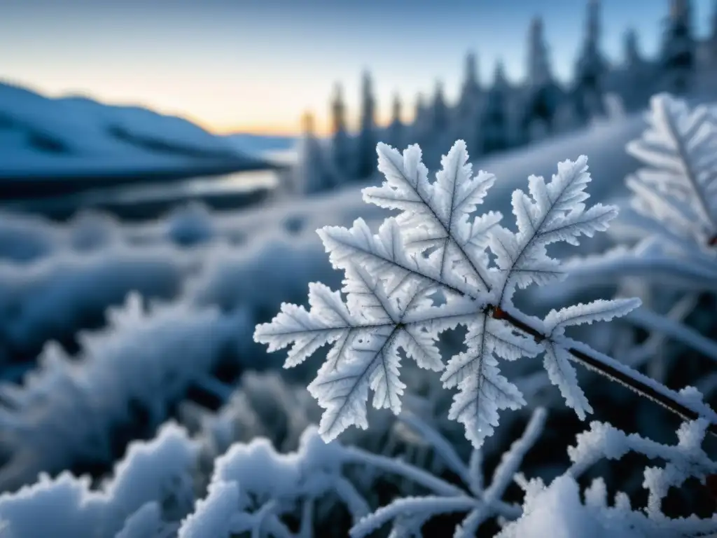 Paisaje invernal de Alaska con árboles helados y nieve