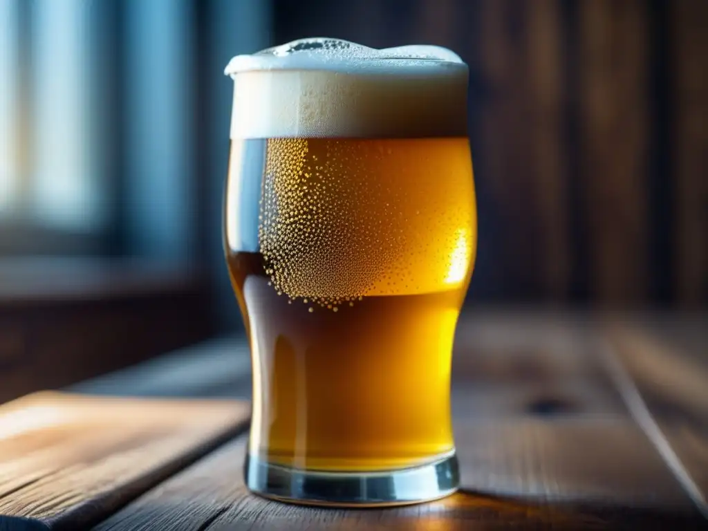 Cerveza artesanal en vaso helado Cerveza artesanal en vaso helado con burbujas doradas - Greg Koch
