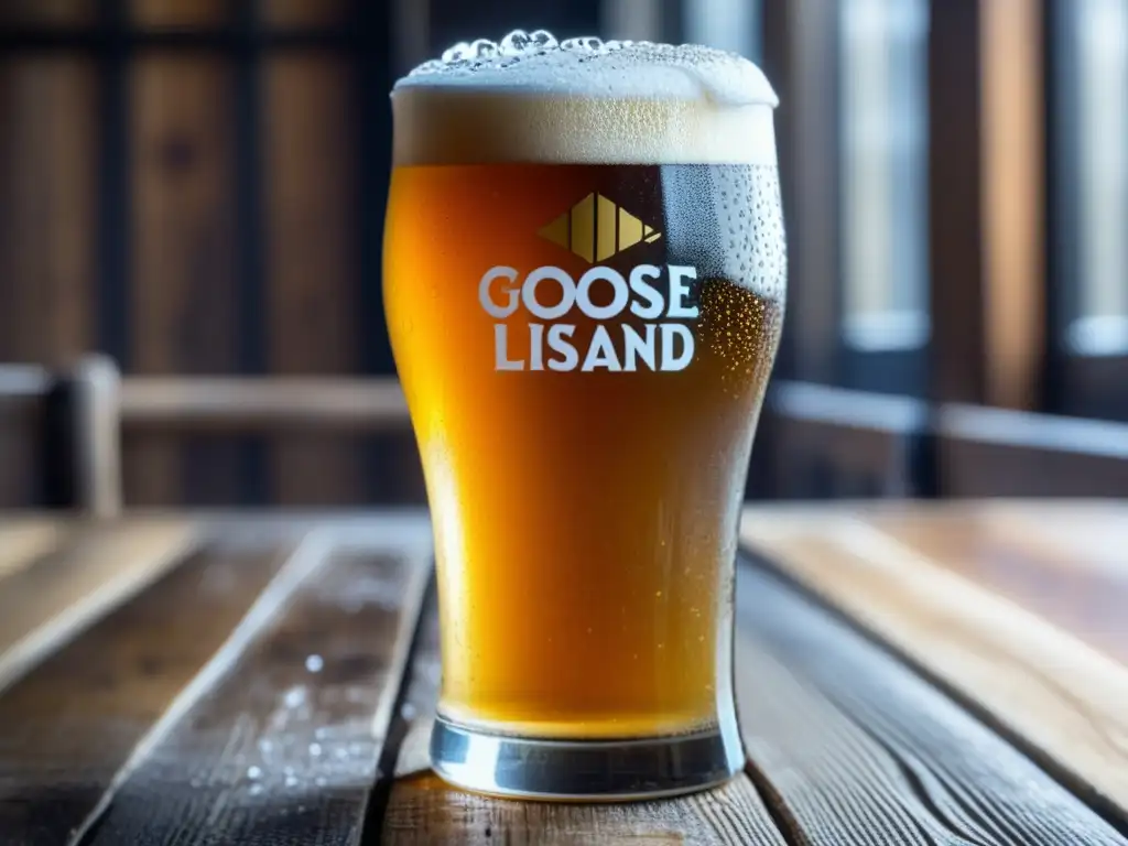 Cerveza de trigo americana con limón Cerveza de trigo americana: Pinta helada con 312 Urban Wheat Ale de Goose Island, condensación, burbujas y limón