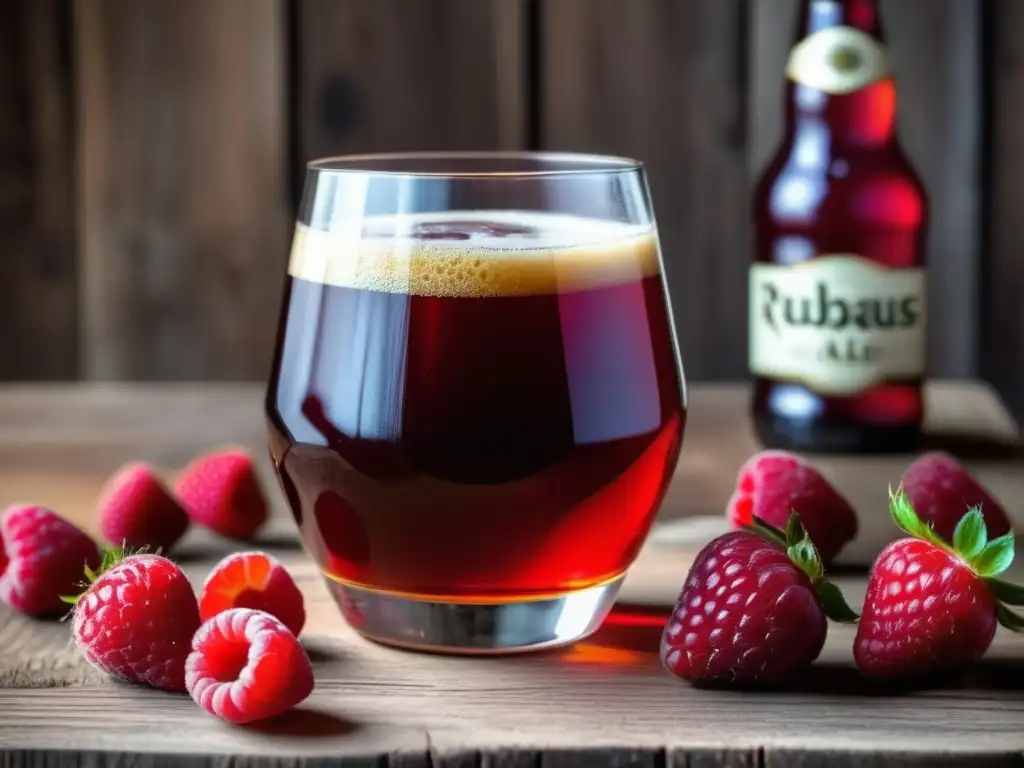 Vaso de fruta - Rubaeus fruit ale en un elegante ambiente rústico con frutas frescas -