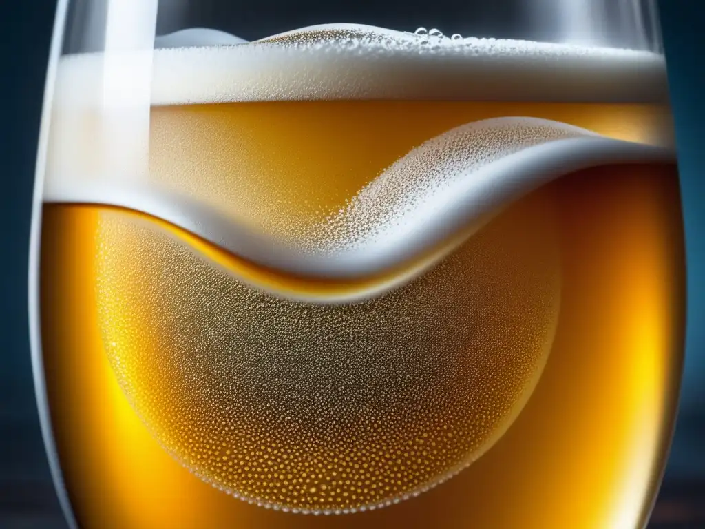 Cerveza Castle Lager: Vaso lleno de líquido dorado con burbujas efervescentes