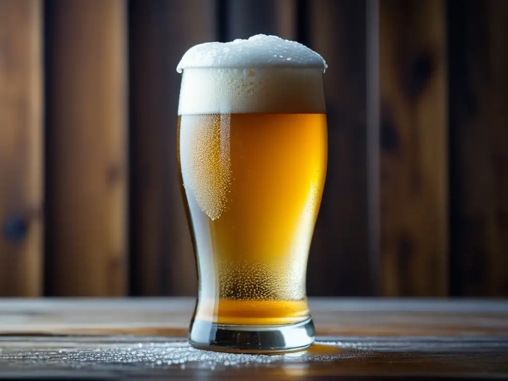 Copa de cerveza con espuma, condensación y aspecto elegante - Aplicaciones útiles