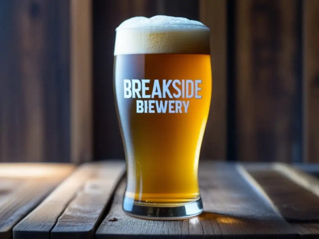 Cerveza Session IPA de Breakside Brewery en vaso de cristal, con condensación y fondo borroso
