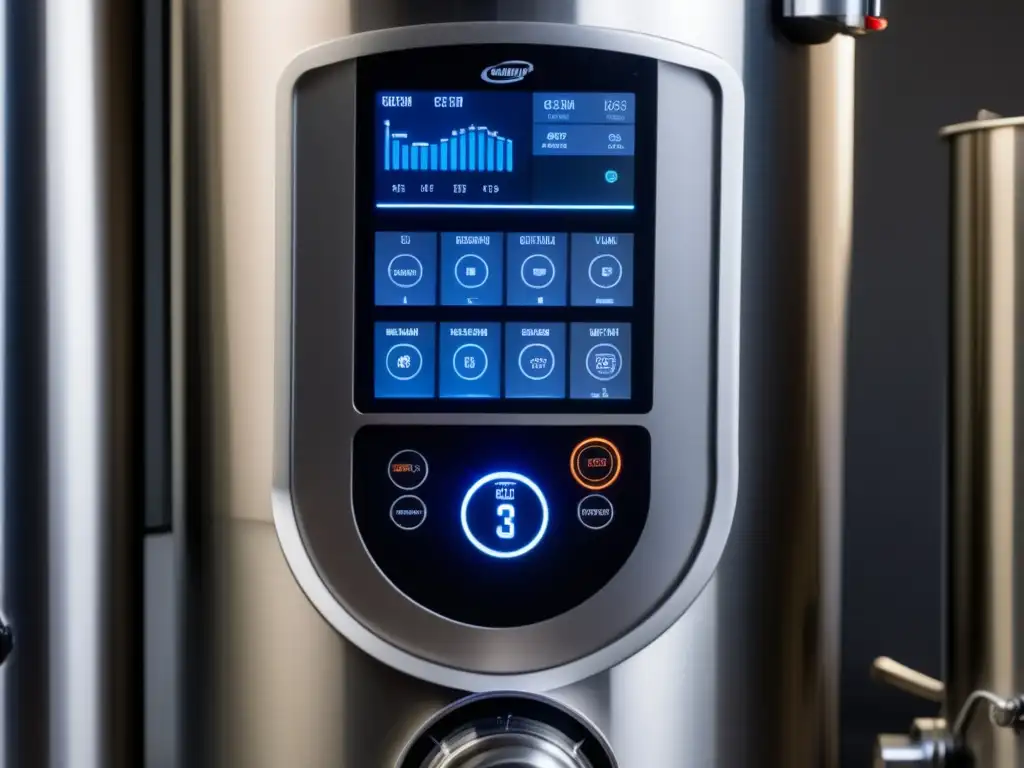 Detalle del sistema de elaboración Grainfather G70 Detalle impresionante del sistema de elaboración Grainfather G70 en acción - sistemas automatizados