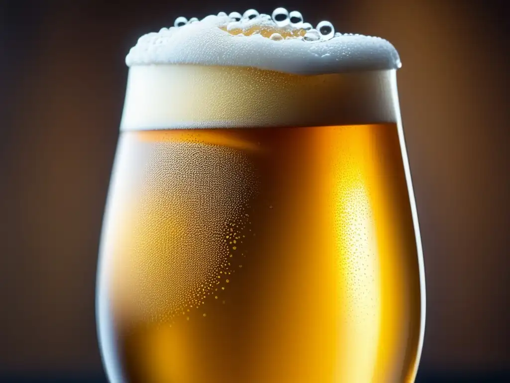 Cerveza artesanal dorada y espumosa Cerveza artesanal con burbujas, color dorado y condensación - Consumidores Actuales