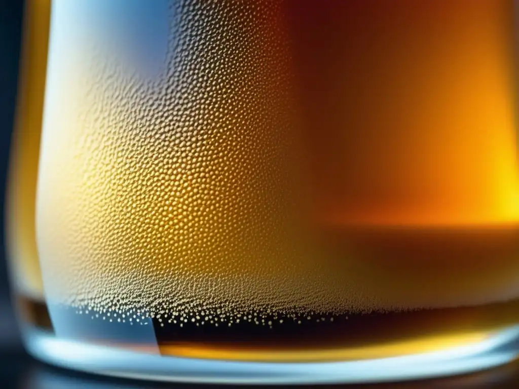 Cerveza dorada con espuma y colores vibrantes Cerveza dorada con espuma, detalles vibrantes y colores cautivadores