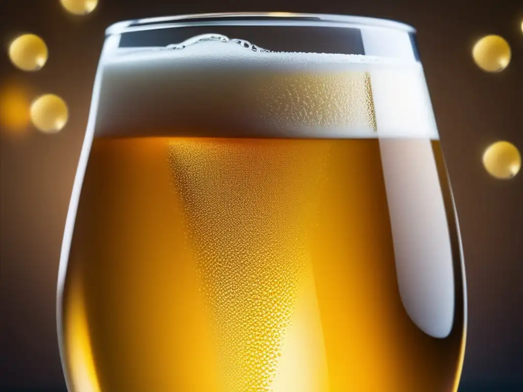 Cerveza sin alcohol casera exquisita Vaso de cerveza sin alcohol con burbujas y condensación