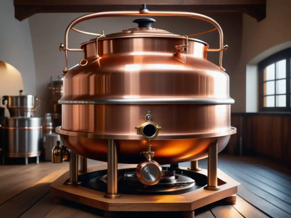 Tradición y artesanía en la elaboración de cerveza Equipo tradicional de cocción decocción de cerveza europea, detallado y de alta resolución