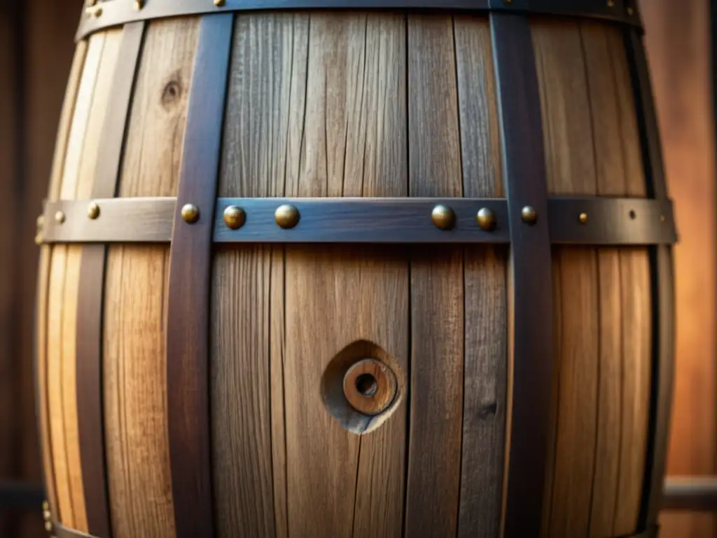 Detalle de barril de madera con textura envejecida - Cervezas Envejecidas