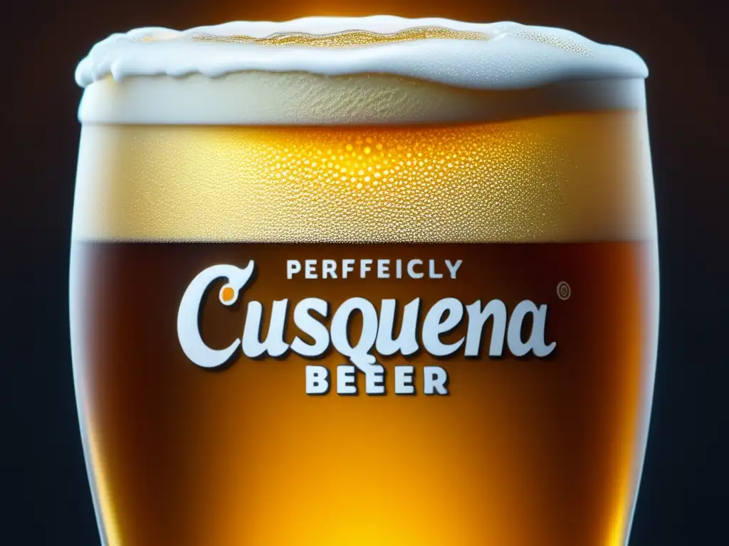 Imagen de Cusqueña: Cerveza dorada y espumosa con detalles ultradetallados