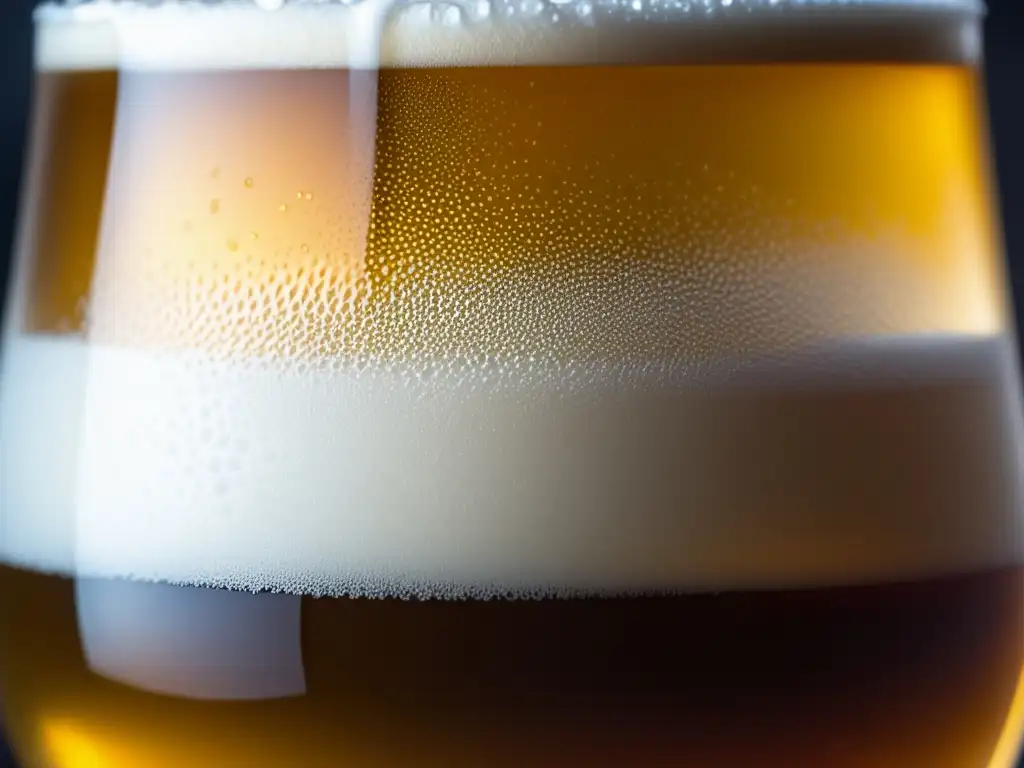 Cerveza Saison Belga dorada en vaso con burbujas Cerveza Saison Belga con burbujas y hierbas aromáticas (Saisons y Fermentos)